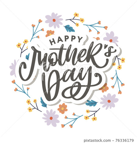 Elegant greeting card design with stylish text Mother s Day on colorful flowers decorated background. Elegant greeting card design with stylish text Mother s Day on colorful flowers decorated background. 76336179