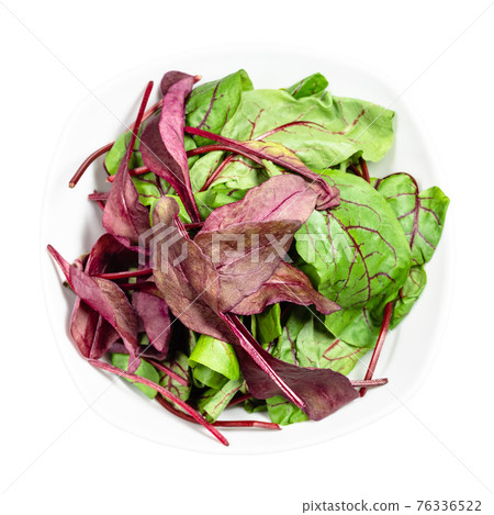 top view various leaves of chard leafy vegetable 76336522