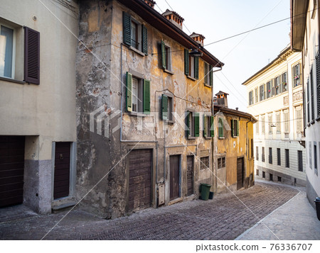 shabby medieval houses in Lower City of Bergamo shabby medieval houses in Lower City of Bergamo 76336707