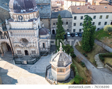 above view of Piazza Duomo in Bergamo 76336890