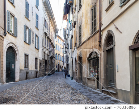 street Via Salvecchio in Upper Town of Bergamo 76336896