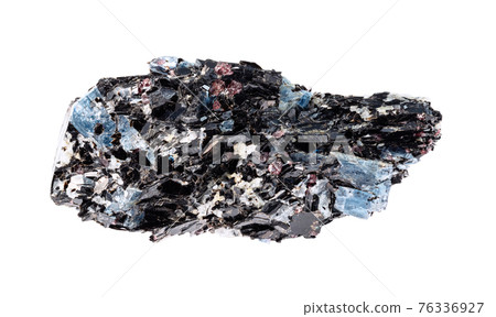 Biotite rock with Kyanite crystals cutout Biotite rock with Kyanite crystals cutout 76336927