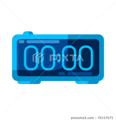 Illustration of table clock. Stylized icon for design. Illustration of table clock. Stylized icon for design. 76337075