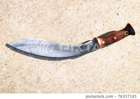 top view of traditional Nepali knife Kukri 76337185