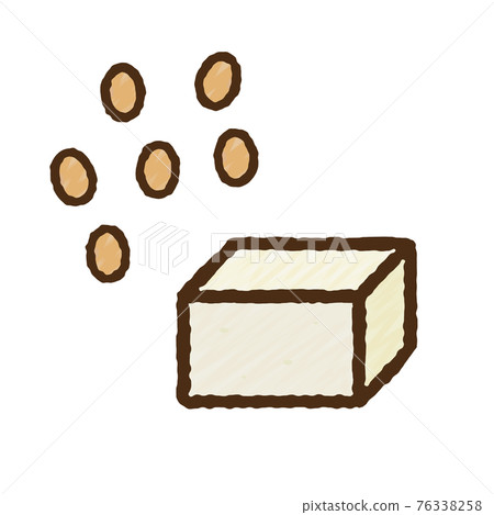 簡單可愛的豆腐插畫手寫風格 76338258