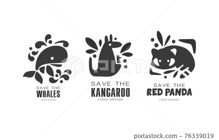 Premium Vector | Black and white wild animal logos