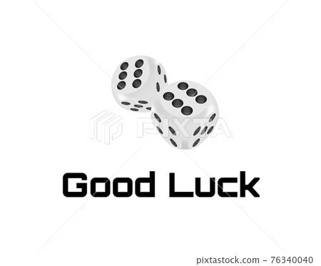 Good luck award craps concept, shiny realistic metallic two rolling hanging dices Good luck award craps concept, shiny realistic metallic two rolling hanging dices 76340040