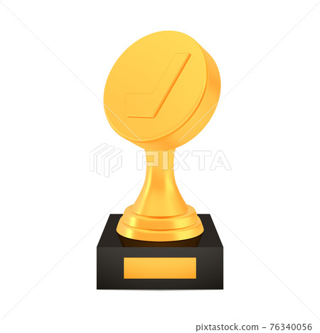 Winner hockey cup award on stand with empty plate, golden trophy logo isolated on white background Winner hockey cup award on stand with empty plate, golden trophy logo isolated on white background 76340056