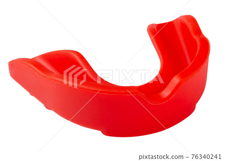 red boxing kappa, on a white background, protection of the athlete's teeth and lips red boxing kappa, on a white background, protection of the athlete's teeth and lips 76340241