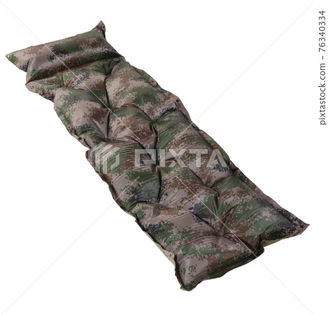 inflatable mattress or mat for camping or fishing, on a white background, diagonal arrangement inflatable mattress or mat for camping or fishing, on a white background, diagonal arrangement 76340334