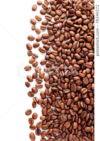 Coffee beans background on white background Coffee beans background on white background 76340372