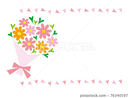 心形裝飾規則和bouquet_frame_card_pink 76340597