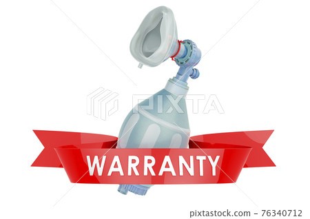 Bag valve mask, Ambu bag warranty concept. 3D rendering 76340712