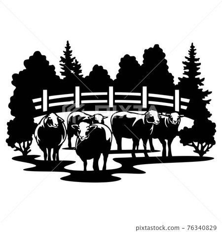 Sheep Wildlife Stencils - Forest Landscape, Wildlife clipart, Cut file, iron on, vector, vinyl shirt design. 76340829