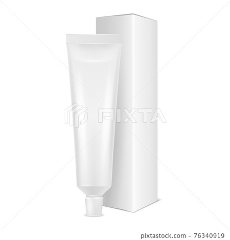 Vector 3d Realistic Plastic, Metal White Tooth Paste, Cream Tube, Carton Packing Isolated on White Background. Design Template of Toothpaste, Cosmetics, Cream, Tooth Paste for Mockup. Front View Vector 3d Realistic Plastic, Metal White Tooth Paste, Cream Tube, Carton Packing Isolated on White Background. Design Template of Toothpaste, Cosmetics, Cream, Tooth Paste for Mockup. Front View 76340919
