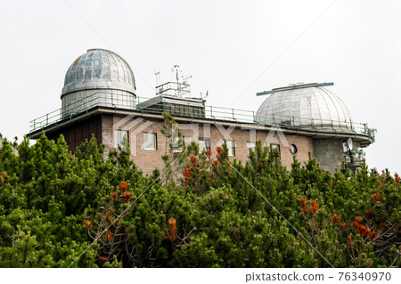 Astronomical and meteorological observatory near Skalnate pleso or tarn or lake in the High Tatras, Slovakia. Astronomical and meteorological observatory near Skalnate pleso or tarn or lake in the High Tatras, Slovakia. 76340970