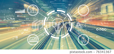 Great idea for success concept with high speed motion blur 76341367