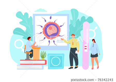 Sexual education concept, vector illustration. Man woman character get knowledge about reproductive system, medical science information. Sexual education concept, vector illustration. Man woman character get knowledge about reproductive system, medical science information. 76342243