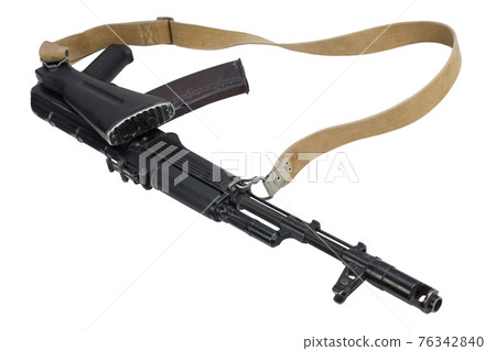 modern kalashnikov AK 74M assault rifle with folded stock 76342840
