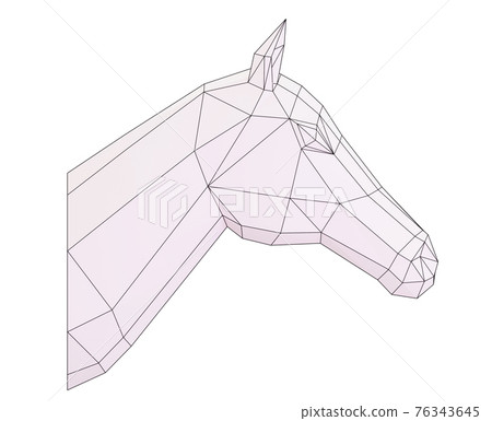 Paper sculpture of a polygonal Horse, folded paper animal trophy, papercraft, 3d render Paper sculpture of a polygonal Horse, folded paper animal trophy, papercraft, 3d render 76343645