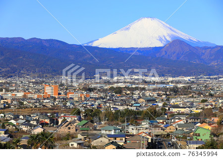 小田原市Sogabetsusho梅林市富士山從觀景台的遠景 小田原市Sogabetsusho梅林市富士山從觀景台的遠景 76345994