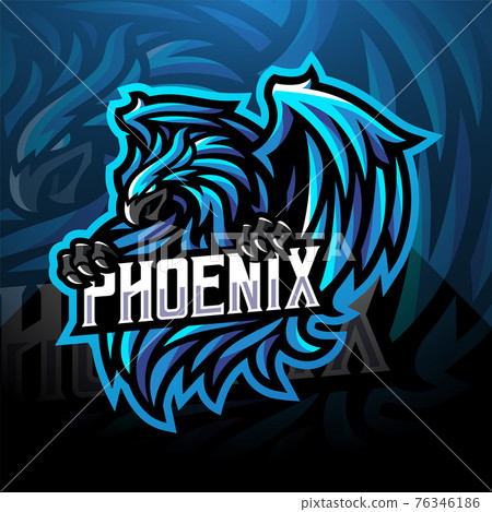 Blue phoenix sport mascot logo  76346186