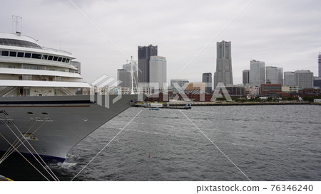 Asuka II and Minatomirai area moored at Yokohama Port and Osanbashi Asuka II and Minatomirai area moored at Yokohama Port and Osanbashi 76346240