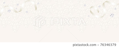 Damask-like pattern, horizontally long ivory background 76346379