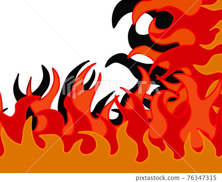 Dangerous and cool flame background material "with shadow" 76347315