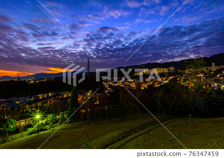 Evening view from Takarazuka City, Yamatedaikita Park, December 7, Japan 76347459
