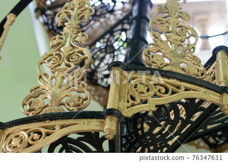 Metal iron circle stair. Spiral iron staircase with strong detail 21 Oct 2006 Metal iron circle stair. Spiral iron staircase with strong detail 21 Oct 2006 76347631