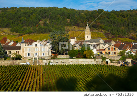 Saint-Aubin in Burgundy on sunny day 76351336