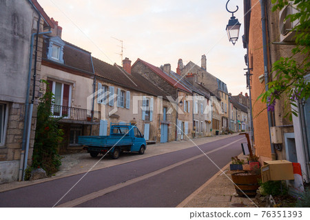 Streets of old French town Bligny-sur-Ouche, located in France 76351393