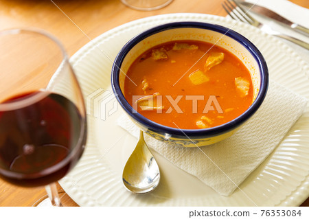 Broth Olla Morellana with beans and vegetables, Spanish cuisine 76353084