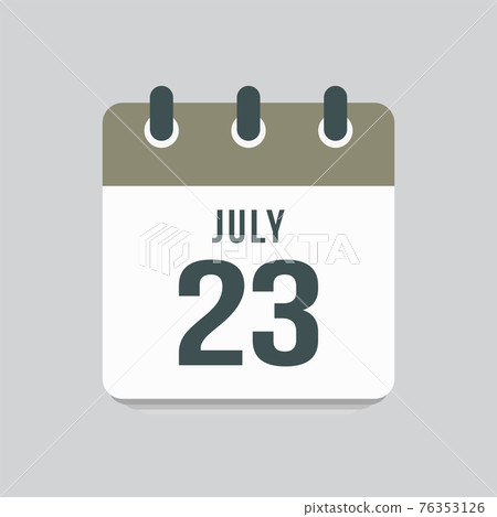 Icon day date 23 July, template calendar page 76353126