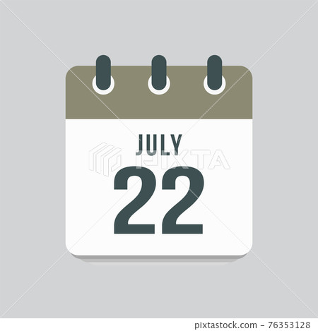 Icon day date 22 July, template calendar page 76353128