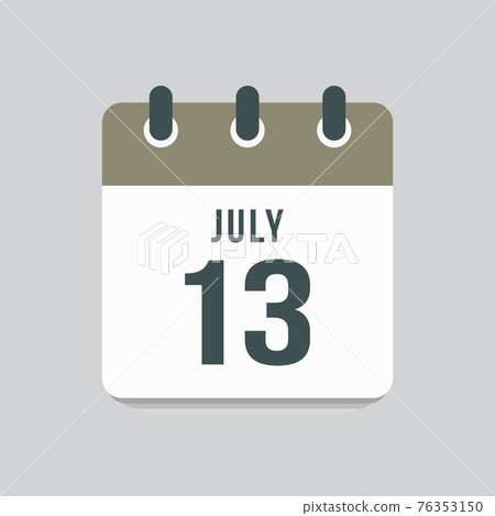 Icon day date 13 July, template calendar page 76353150