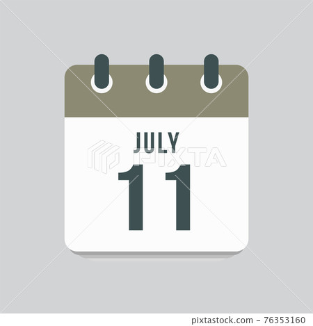 Icon day date 11 July, template calendar page - Stock Illustration ...