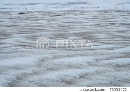 冬天的北海道 灑了融雪劑的田野風景 76353472