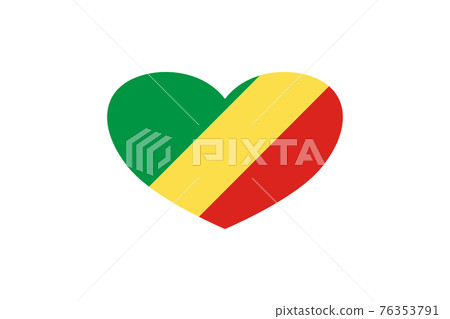 Republic of the Congo flag in the heart shape.... - Stock Illustration ...