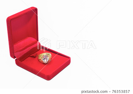 Diamond on red box with copy space 76353857