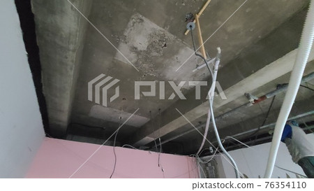 Demolition. Construction. Concrete. Ceiling. Interior Demolition. Construction. Concrete. Ceiling. Interior 76354110