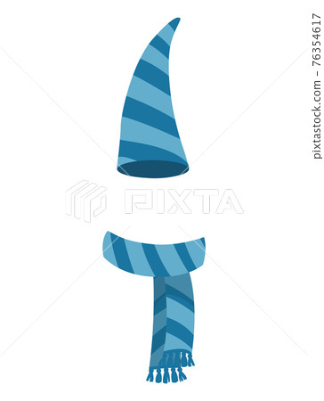 Winter warm hat and scarf. Clothes for winter or autumn. Stylish clothes for cold weather. Icons set for web and mobile design 76354617