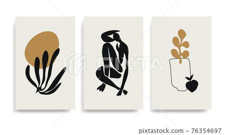 Contemporary Henri Matisse abstract vector art poster 76354697