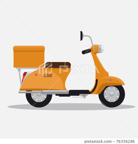 Scooter or modern motorcycle for Delivery. Flat and solid color vector illustration. 76356286