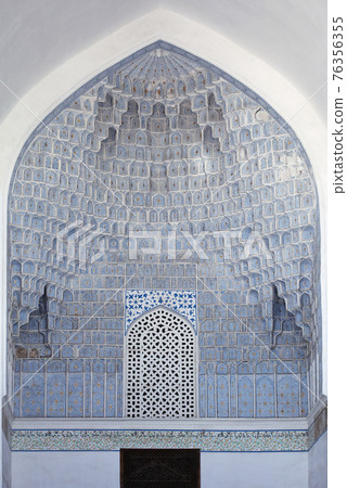 Decoratid wall niche in Gur-e-Amir mausoleum, Samarkand 76356355