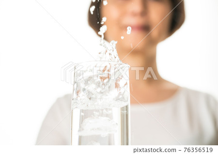 Female water bounces and pops 76356519