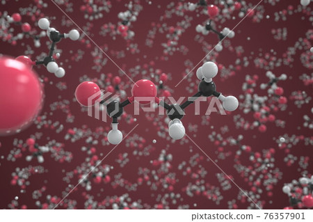 Ethyl formate molecule, ball-and-stick molecular model. Chemical 3d rendering Ethyl formate molecule, ball-and-stick molecular model. Chemical 3d rendering 76357901