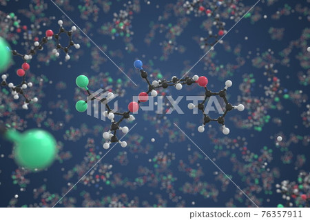 Deltamethrin molecule made with balls, conceptual molecular model. Chemical 3d rendering Deltamethrin molecule made with balls, conceptual molecular model. Chemical 3d rendering 76357911