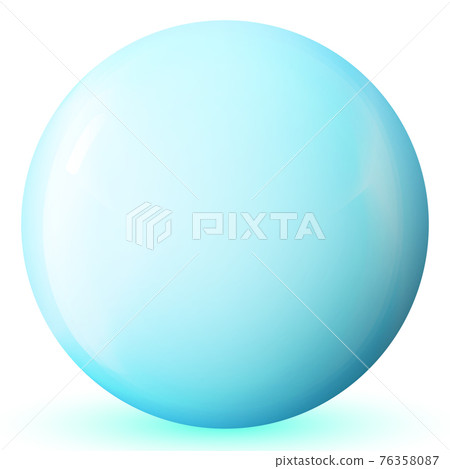 Glass blue ball or precious pearl. Glossy realistic ball, 3D abstract vector illustration highlighted on a white background. Big metal bubble with shadow. Glass blue ball or precious pearl. Glossy realistic ball, 3D abstract vector illustration highlighted on a white background. Big metal bubble with shadow. 76358087